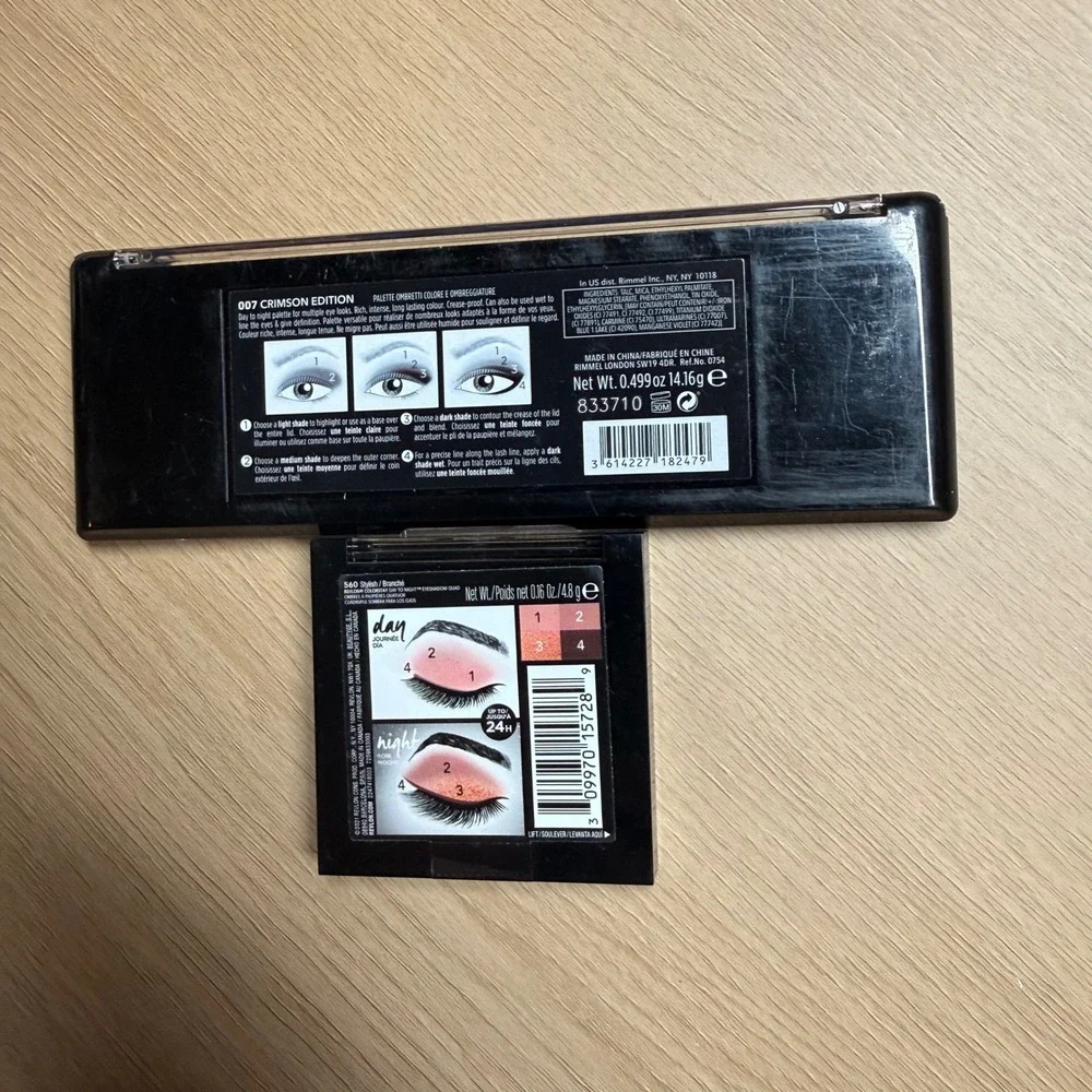 Rimmel Magnif'Eyes Crimson Edition & Revlon ColorStay Eyeshadow Palette Bundle